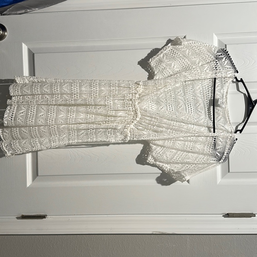 White swimsuit cover up